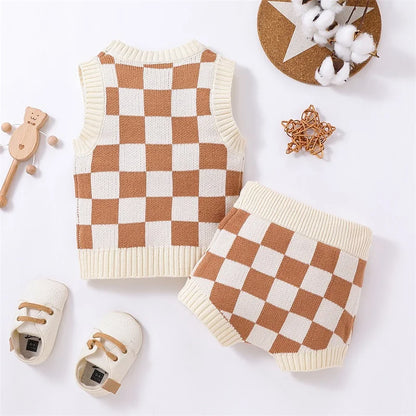 Checked Knit 2 Piece Set