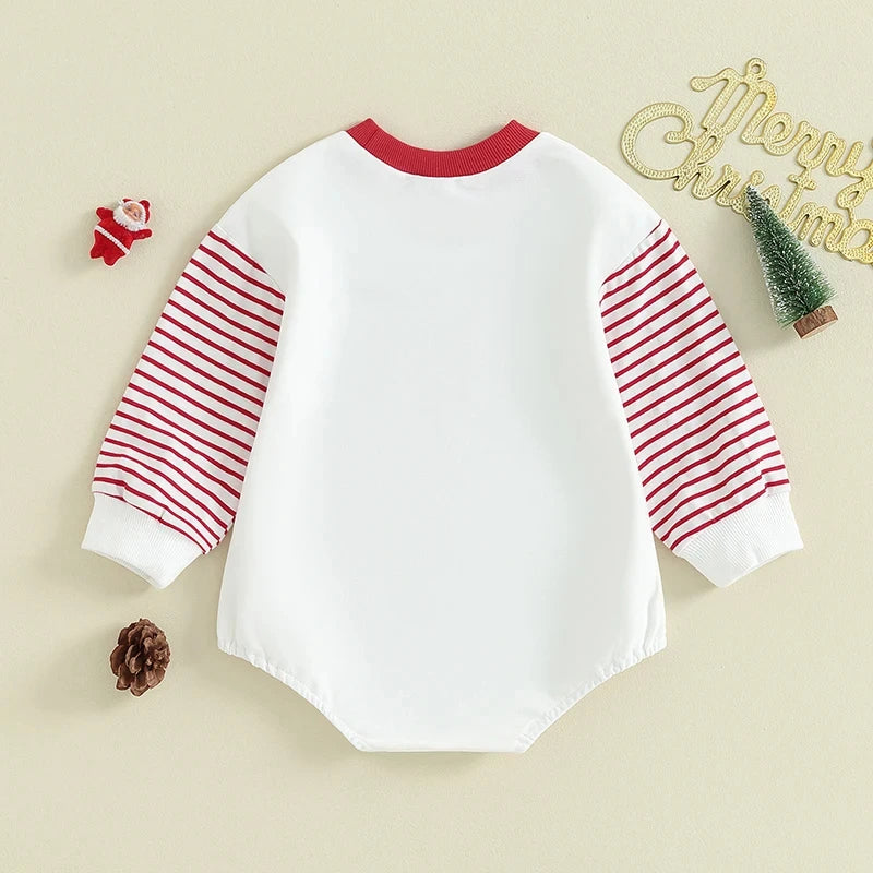 Christmas Stripe Quote Romper