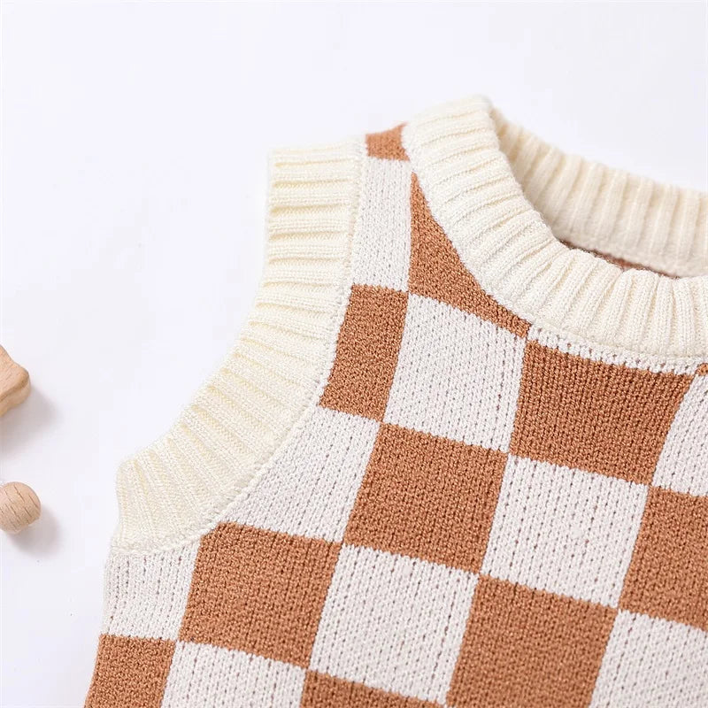 Checked Knit 2 Piece Set