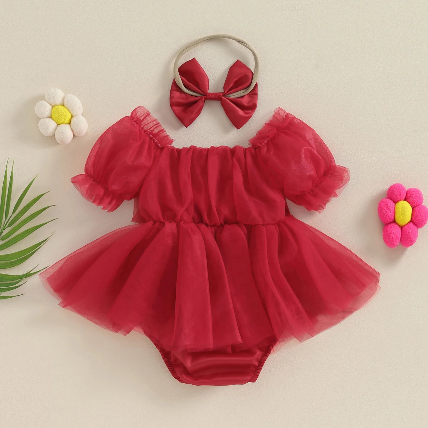 Christmas Ruffle Dress - Red