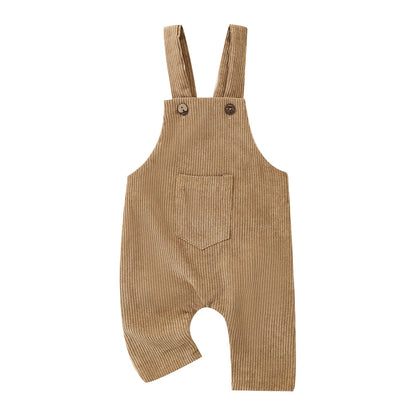 Unisex Corduroy Overalls - Beige