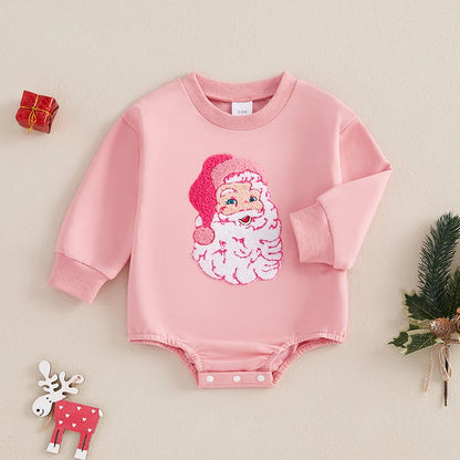 Pink Christmas Santa Romper