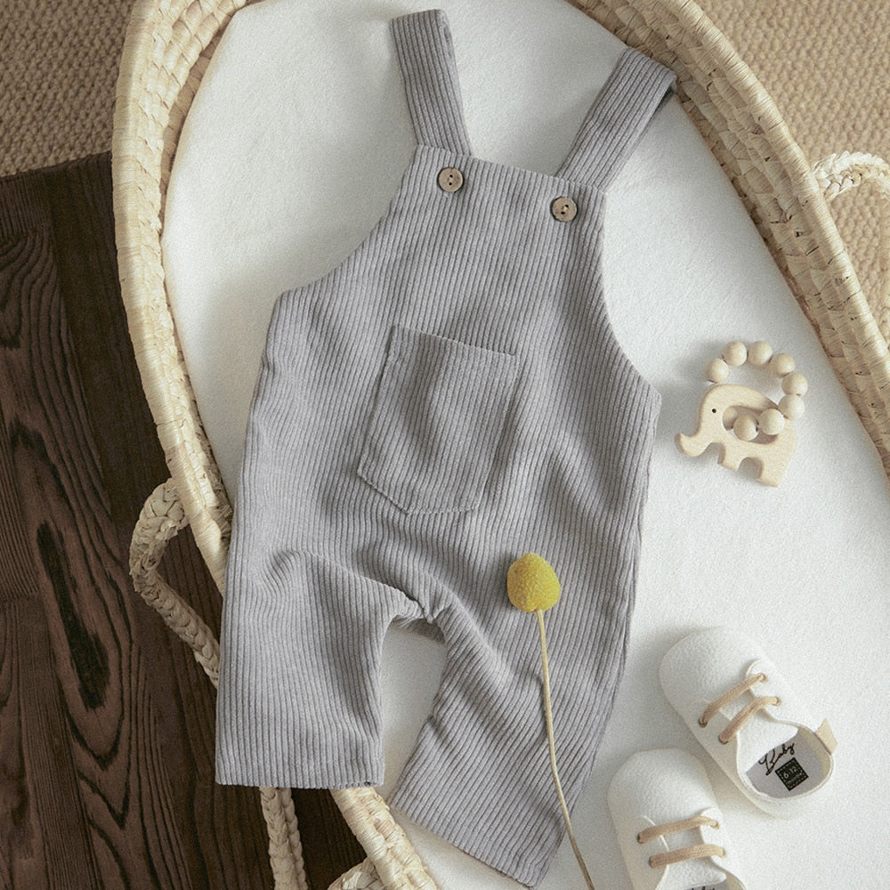 Unisex Corduroy Overalls - Beige